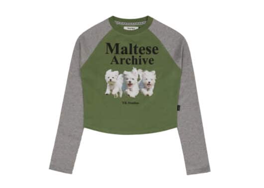 Wai Kei Maltese Archive Raglan Long Sleeve Tee Khaki