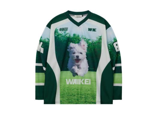 Wai Kei Maltese Cloud Mesh Jersey Long Sleeve Tee Green