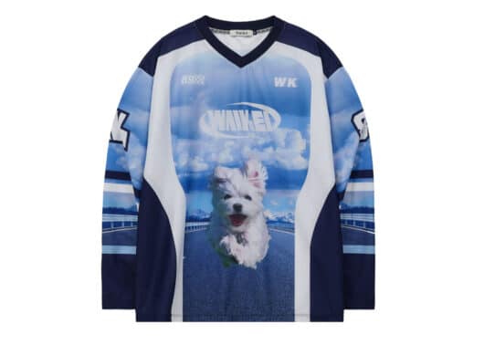 Wai Kei Maltese Cloud Mesh Jersey Long Sleeve Tee Navy