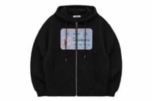 Wai Kei Maltese Cloud Name Tag Zip-Up Hoodie Black