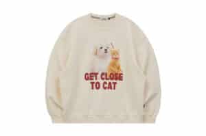 Wai Kei Maltese and Cheesecat Man to Man Crewneck Ivory
