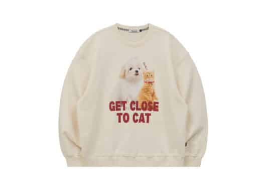 Wai Kei Maltese and Cheesecat Man to Man Crewneck Ivory
