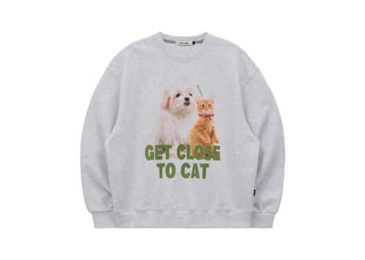 Wai Kei Maltese and Cheesecat Man to Man Crewneck Melange White