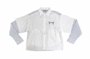 PANQ 2025 Stitched Striped Shirts White