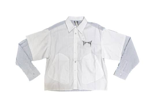 PANQ 2025 Stitched Striped Shirts White