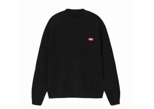A Few Good Kids Retro Small Logo Striped Knit Crewneck Black