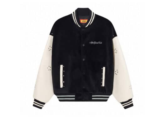 A Few Good Kids Velvet Varsity Jacket Black