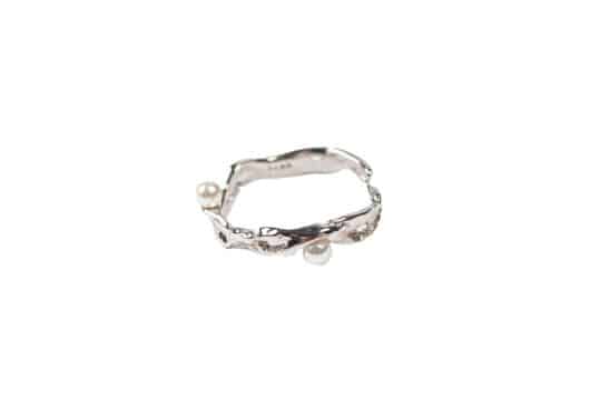 Cashhooked Pearl Ring Silver