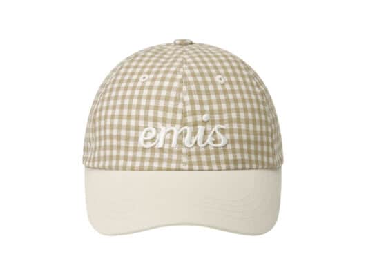 Emis Gingham Check Ball Cap Beige