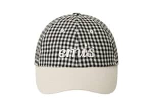 Emis Gingham Check Ball Cap Black