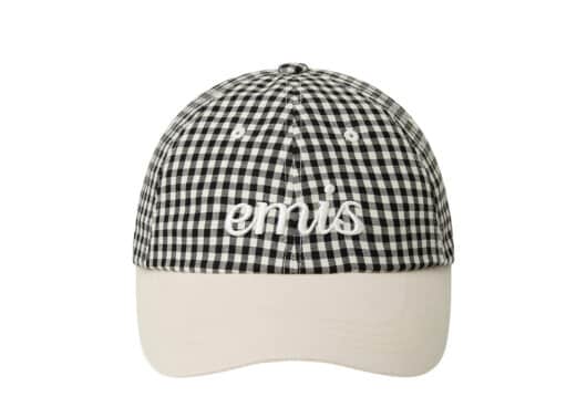 Emis Gingham Check Ball Cap Black