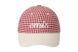 Emis Gingham Check Ball Cap Red