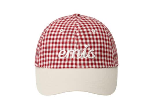 Emis Gingham Check Ball Cap Red