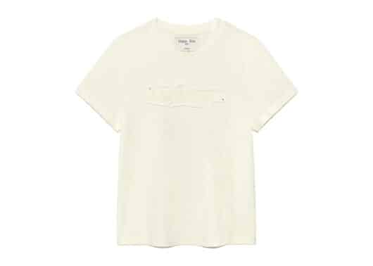Matin Kim Applique Logo Patch Top Cream TS044