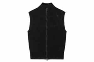 Matin Kim Back Logo High Neck Knit Vest Black KV006