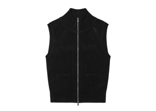 Matin Kim Back Logo High Neck Knit Vest Black KV006