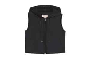 Matin Kim Back Logo Light Hoodie Vest Charcoal VT002