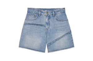 Matin Kim Cut Line Point Denim Shorts Blue DN013
