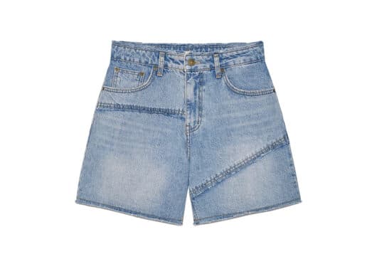 Matin Kim Cut Line Point Denim Shorts Blue DN013