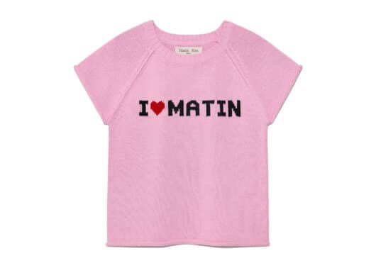 Matin Kim I Love Matin Knit Crop Top Light Pink PO011