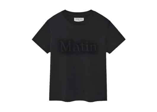 Matin Kim Matin Shadow Typo Top Charcoal TS030