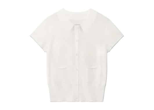 Matin Kim Pocket Point Half Cardigan Ivory CD010