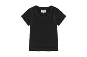 Matin Kim Stitch Point Small Logo Top Black TS029
