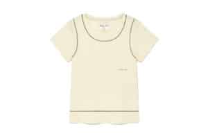 Matin Kim Stitch Point Small Logo Top Light Yellow TS029