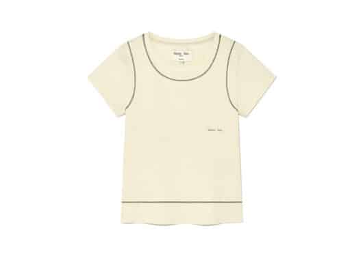 Matin Kim Stitch Point Small Logo Top Light Yellow TS029