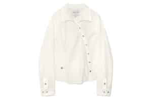Matin Kim Unbalance Button Point Shirt Ivory SH008