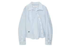 Matin Kim Unbalance Button Point Shirt Light Blue SH008