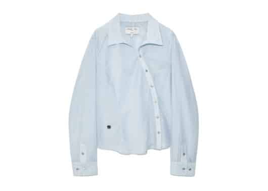 Matin Kim Unbalance Button Point Shirt Light Blue SH008