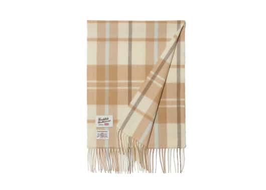 Rockfish Weatherwear Classic Wool Muffler Check Multi Beige
