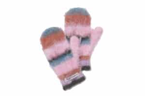 Rockfish Weatherwear Stripe Shaggy Mitten Pink