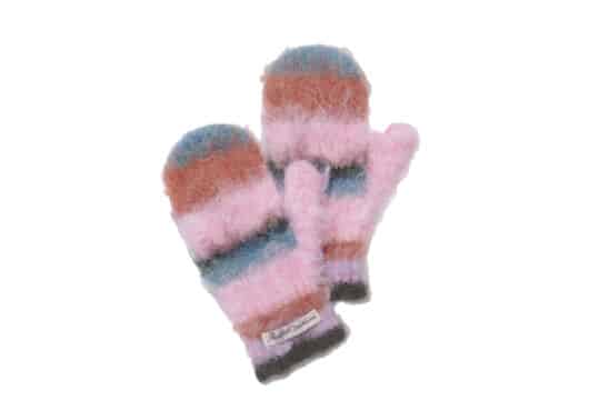 Rockfish Weatherwear Stripe Shaggy Mitten Pink