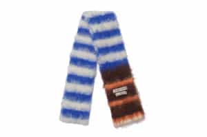 Rockfish Weatherwear Stripe Shaggy Muffler White Blue