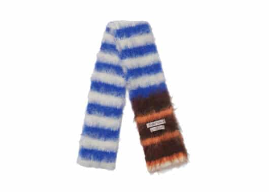 Rockfish Weatherwear Stripe Shaggy Muffler White Blue