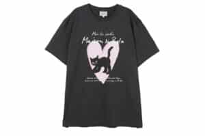Rolarola Heart Cat Friends Loose Fit Tee Charcoal