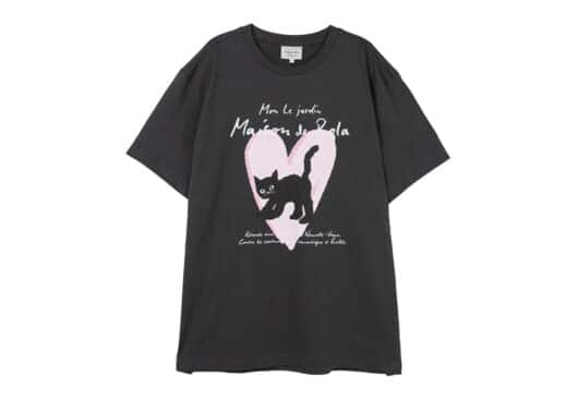 Rolarola Heart Cat Friends Loose Fit Tee Charcoal