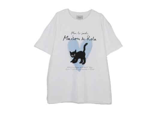 Rolarola Heart Cat Friends Loose Fit Tee White
