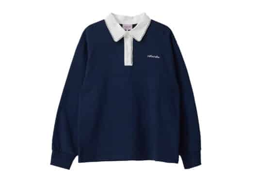 Rolarola Lace Pointed Collar Tee Navy