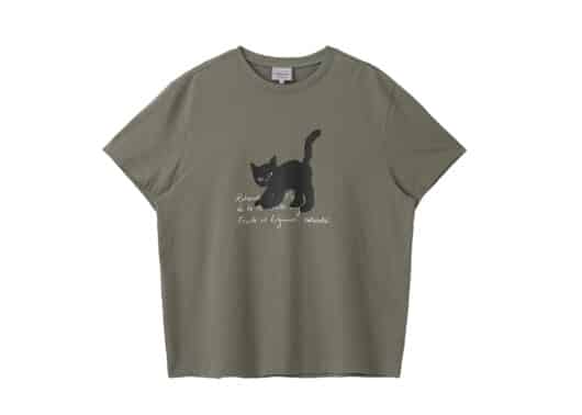 Rolarola Rola Cat Friends Loose Fit Tee Khaki