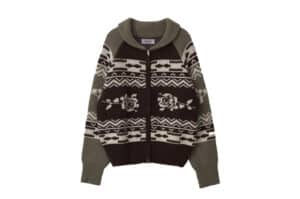 Rolarola Vintage Flower Knit Zip Up Brown