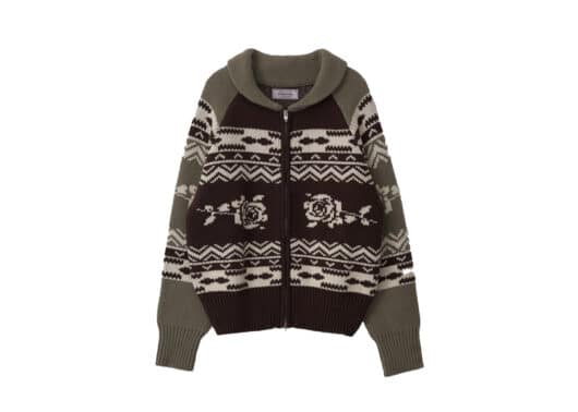 Rolarola Vintage Flower Knit Zip Up Brown
