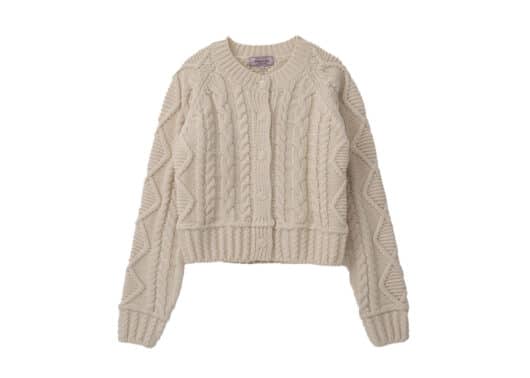 Rolarola Wool Blended Cable Cardigan Ivory