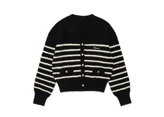 Rolarola Wool Blended Stripe Cardigan Black