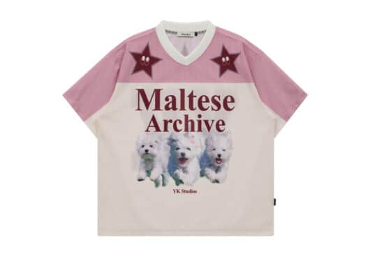 Wai Kei Maltese Archive Mesh Jersey Tee Pink