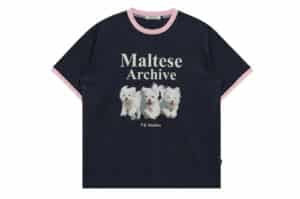 Wai Kei Maltese Archive Ringer Tee Navy