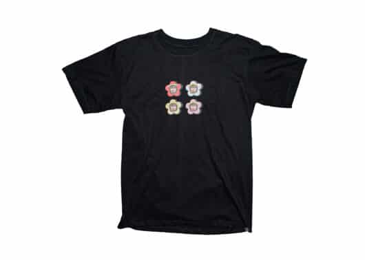 Chubby Boy Club Flowers Face Oversize Tee Black