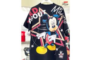 Disney Mickey Mouse Overall Print Vintage Tee Black MOP-002